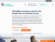 Tablet Screenshot of lowcostlifeinsurance.com